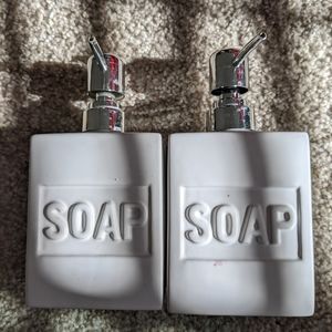 White Soap Dispenser Set